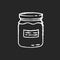 Glass jar chalk white icon on black background