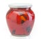 Glass jar with conserved red paprika