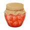 Glass jar with home made tomatoes. Realistic style.