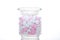 Glass jar of pink and white Marshmallow