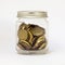 Glass Jar with Saving Money Coins Small Change
