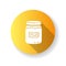 Glass jar yellow flat design long shadow glyph icon