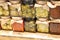 Glass jars with Calabrian specialties for sale in the specialty