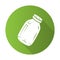 Glass jars flat design long shadow glyph icon