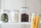 Glass jars for kitchen storage
