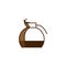 Glass kettle filled with coffee. Cofee kettle creative vector icon. Logo, design elements for cafe, coffee related brand. Isolated