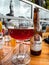 A glass of La Trappe Trapist beer on the table