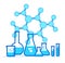Glass Lab Jars, laboratory equipment icon set with Molecule chem