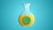 Glass laboratory medical flask scientific for the diagnosis and research of coronavirus infection disease covid-19 virus molecule