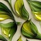 Glass leaves in yellow and green colors with organic shapes (tiled)