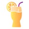 Glass of lemonade flat icon. Summer beverage color icons in trendy flat style. Glass of juice gradient style design