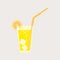 A glass of lemonade, a soda with ice. Lemon juice. A glass of lemon cocktail with a straw. Vector illustration.