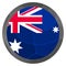 Glass light ball with flag of Australia. Round sphere, template icon. Australian national symbol. Glossy realistic ball, 3D vector