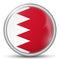 Glass light ball with flag of Bahrain. Round sphere, template icon. National symbol. Glossy realistic ball, 3D abstract vector