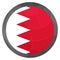 Glass light ball with flag of Bahrain. Round sphere, template icon. National symbol. Glossy realistic ball, 3D abstract vector.