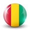 Glass light ball with flag of Bolivia. Round sphere, template icon. National symbol.