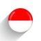 Glass light ball with flag of Indonesia. Round sphere, template icon. Indonesian national symbol. Glossy realistic ball