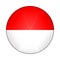 Glass light ball with flag of Indonesia. Round sphere, template icon. Indonesian national symbol. Glossy realistic ball