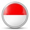 Glass light ball with flag of Indonesia. Round sphere, template icon. Indonesian national symbol. Glossy realistic ball, 3D