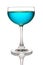 Glass of light blue cocktails