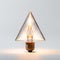 Glass Light Bulb In Upside Down Triangle Shape - Minimalist Tetrahedron Lamp