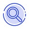 Glass, Look, Magnifying, Search Blue Dotted Line Line Icon