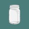 Glass mason jar realistic detailed vector illustration