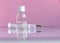 Glass Medicine bottle with hyaluronic or collagen syringe