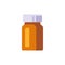 Glass medicine bottle vector illustration. Healthcare flat icon