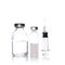 Glass Medicine Vial and glass syringe for Injecting medicine vaccine on white background