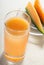 a glass of melon juice