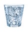 Glass of mineral carbonated water with ice. With clipping path