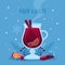 Glass Mulled Wine Vector Illustration