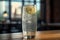 Glass Of Nitrogeninfused Sparkling Lemonade With Effervescent Bubbles. Generative AI
