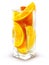 Glass with orange fruits