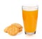 Glass of orange juice and cracker