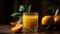A glass of orange juice generated by artificial intelligence