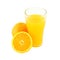 Glass of orange juice and riped fruit