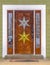 Glass paned wooden door with star decoration