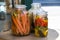 Glass pickled vegetables