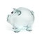 Glass piggy bank isolated on white background