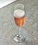 Glass of pink champagne