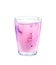 Glass with pink soda drink with bubbles isolated on white background. Hand drawn watercolor illustration.