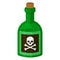 Glass Poison Bottle with a Skull and Crossbones Flat Style Illustration