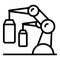 Glass production line robot icon outline vector. Window factory