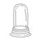 Glass protective dome on high stand in sketch doodle style