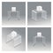 Glass rack podium shelf set 3d isometric realistic design vector illustration