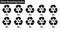 Glass recycle code icon set- mobius strip