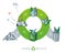 Glass recycling cycle illustration