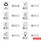 Glass recycling signs icon set of outline types. Isolated vector sign symbols. Icon pack